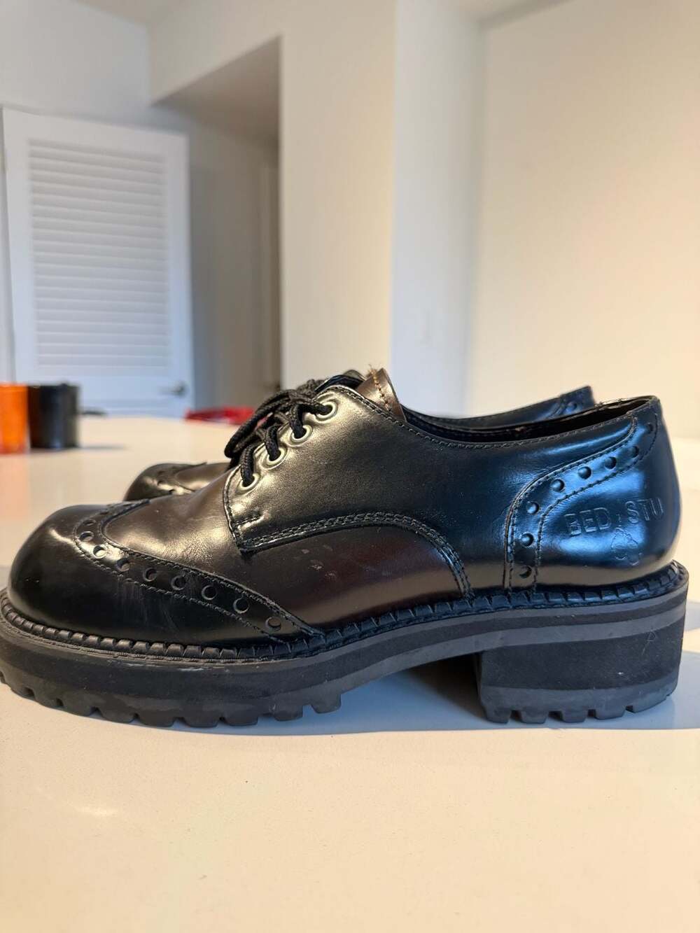 Bed Stu Lita Leather Platform Wingtip Oxfords men’s size 9.5 (run a little big,